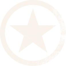 Icon of a star in a circle with distressed textures as if it's a stamp